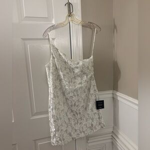 Floral Glittery White Hoco Dress